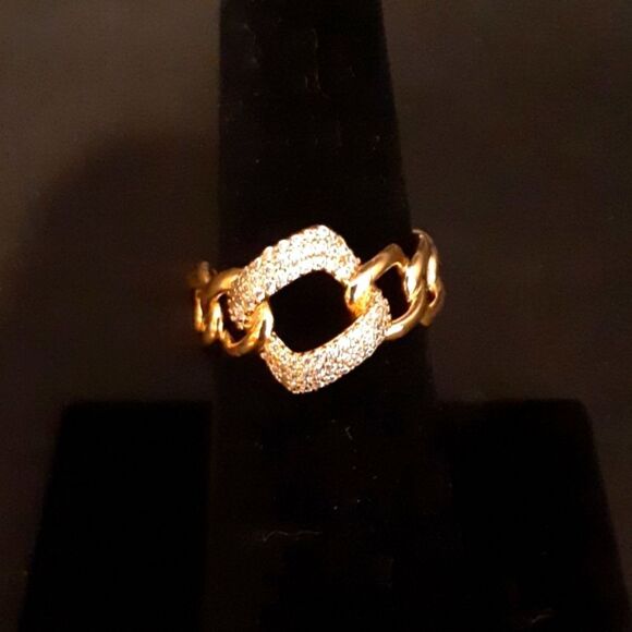 New 14k Gold Plated Adjustable Ring New In Box - Picture 1 of 4